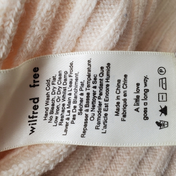 ARITZIA-WILFRED Free 100% Wool V-Neck Cream Knit Sweater Size Small - Picture 7 of 10